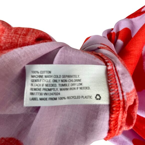 Ava & Viv Red Lavender 1X Plus Size Women Spaghetti Strap Cotton Mini Sun Dress - Picture 6 of 9